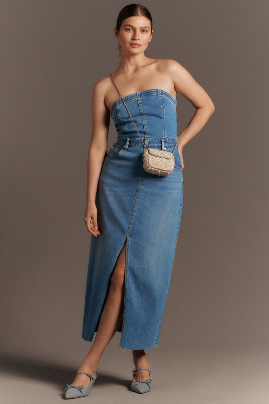 Anthropologie Madi Front-Slit Midi Dress, VGUC, Size S
